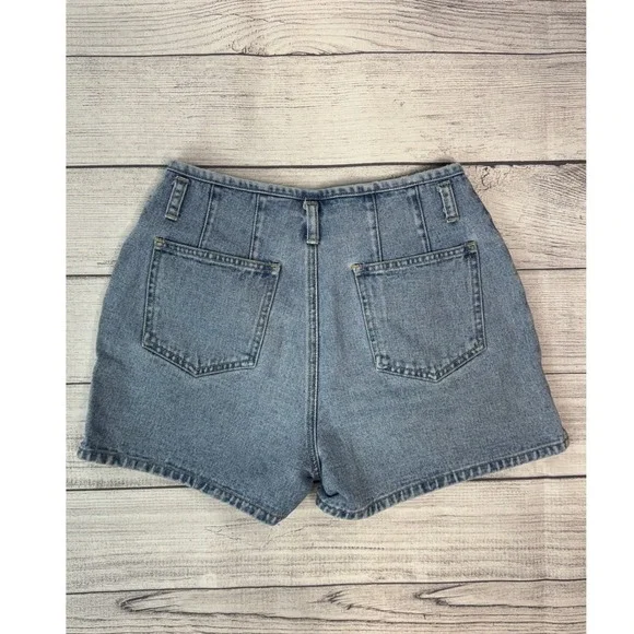 Vintage Jeans Wear Women High Waisted Denim Shorts Light Wash Button Fly Blue - Picture 6 of 8